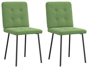 Cadeiras de jantar 2 pcs veludo verde-claro