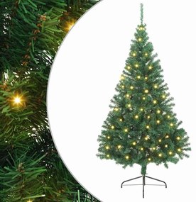vidaXL Árvore de Natal Artificial Pré-iluminada Verde 240 cm PVC