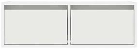 Móvel de TV com luzes LED 75x35,5x25 cm branco