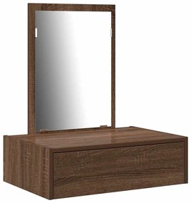 mesa de maquiagem de parede em carvalho castanho 60x40x70 cm
