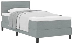 Cama Box Spring com Colchão Cinza Claro 80x200 cm Tecido