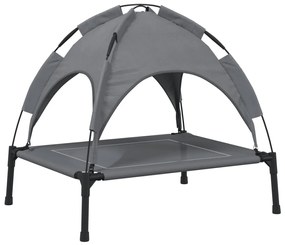 Cama para cães com toldo tecido oxford e aço antracite