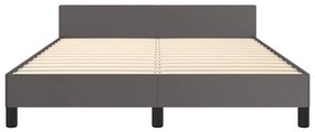 Estrutura cama c/ cabeceira sem colchão 140x190 cm cinzento