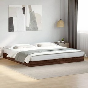vidaXL Estrutura de cama sem colchão 180x200 cm carvalho castanho