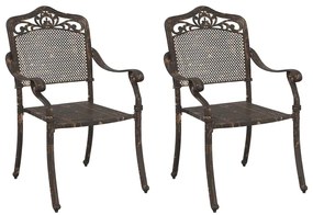 cadeiras de jardim vidaXL 2 pcs em alumínio fundido bronze