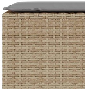 Banco de jardim com almofadão 110x30x40,5 cm vime PE bege