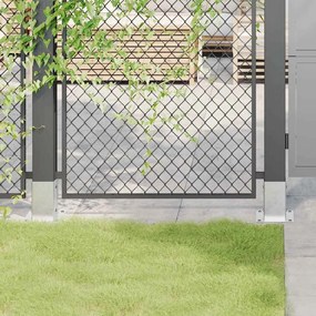 vidaXL Bases de poste quadradas 12 pcs prata 81x81 mm aço galvanizado