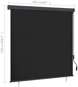 Estore de rolo para exterior 160x250 cm antracite