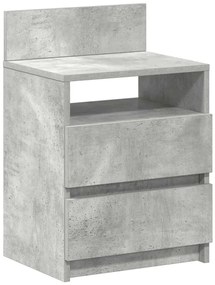 Mesas de cabeceira 2pcs c/ 2gavetas 40x33x60cm cinzento cimento