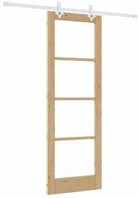 Conjunto de Porta de Correr vidaXL com Hardware 73.5x211 cm Madeira Só