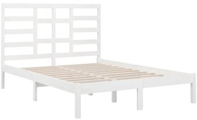 Estrutura de cama 160x200 cm madeira maciça branco