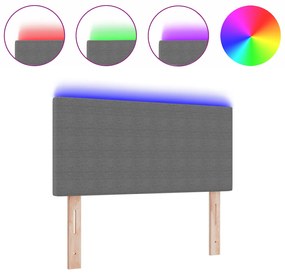 Cabeceira LED vidaXL Design Simples Cinza Claro 80 cm Tecido de Courís