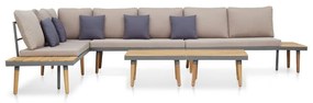 vidaXL 7 lugares conjunto lounge jardim + almofadões acácia castanho