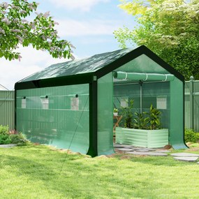 Estufa Tipo Túnel 6x3x2,8 m Estufa de Exterior com 6 Janelas Cobertura