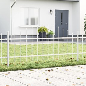 Cerca de Jardim vidaXL com Topo Arqueado Branca 13,6x0,75 m em Aço
