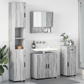 vidaXL Conjunto de Móveis para Banheiro 4 pcs Sonoma cinzento