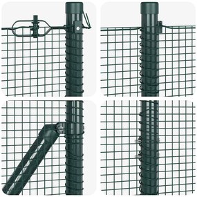 Cerca de Arame Soldado com 13 Postes Flangados Verde 1,4x50 m Aço