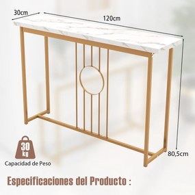 Consola de Entrada "Eleganza" Moderna com Tampo Branco e Estrutura Dou
