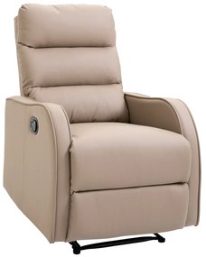 HOMCOM Poltrona Relax com cadeira reclinável manual de até 160 ° com esponja retrátil de densidade de apoio para os pés estofada em PU 65x89x100cm Marrom