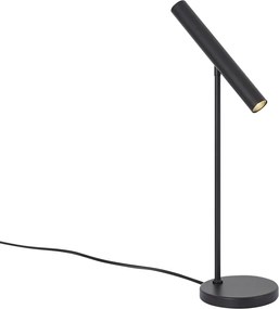 Candeeiro de mesa moderno preto com LED e regulador de intensidade tátil - Neva