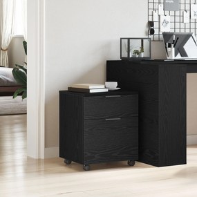 Gabinete Móvel vidaXL com Rodas Carvalho Preto 45x38x54 cm