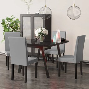 vidaXL Cadeiras de jantar 4 pcs PVC cinzento