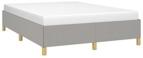 Estrutura de cama sem colchão 140x200 cm tecido cinzento-claro
