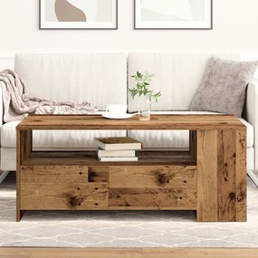Mesa de Centro em Madeira Velha 102x55x43,5 cm em Madeira Engenharia