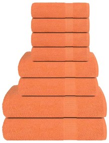 vidaXL 8pcs Conjunto toalhas banho 360 gsm 100% algodão laranja