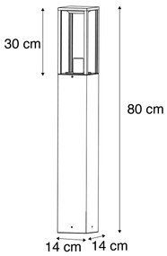 LED Candeeiro de pé inteligente para exterior preto 80 cm incl. Wifi ST64 - Charlois Industrial,Design