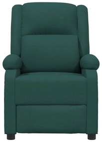 Poltrona de massagens elétrica tecido verde-escuro