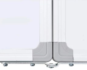 Quadro branco magnético dobrável 200x60x1,7 cm alumínio