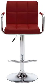Bancos de bar 2 pcs couro artificial vermelho tinto