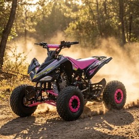 Mini moto 4 gasolina para crianças de 110 cc, automática, 4 tempos, com marcha-atrás e limitador de velocidade Dorado A110 R7 Rosa