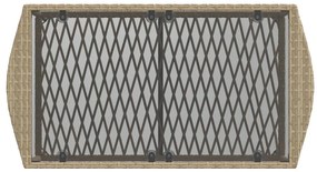 4 pcs conjunto de sofás para jardim c/ almofadões vime PE bege