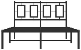 Estrutura de cama com cabeceira 120x190 cm metal preto