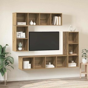 vidaXL Conjunto de móvel de TV 4 pcs Carvalho Artesanal
