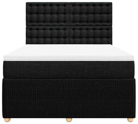 Cama com molas/colchão 140x200 cm tecido preto