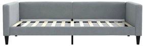 Sofá-cama com colchão 100x200 cm tecido cinzento-claro