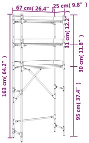 Estante p/ máquina de lavar derivados madeira carvalho castanho