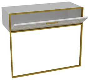 Aparador Polka – Dourado e Branco – 90 cm x 76,8 cm x 38,5 cm