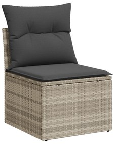Conjunto de Jantar de Jardim com 5 Peças e Almofadas Cinza Claro em Ra