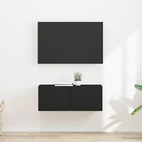 vidaXL Armário de TV de Parede 2 pcs Preto 60 x 31 x 29.5 cm