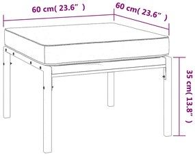 Apoios pés jardim c/ almofadões cor areia 2 pcs 60x60x35 cm aço