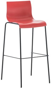 Conjunto de 2 bancos de bar Hoover em plástico e com estrutura preta 43 x 100 x 48 cm Vermelho