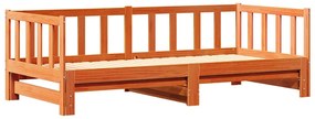 Cama de Dia Retrátil sem Colchão Castanho 2x(80x200) cm