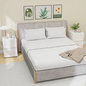 Conjunto de 2 Mesas de Cabeceira para Quarto com 2 Gavetas, Capacidade 30 kg, 40x40x58 cm, Branco