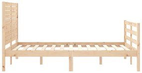 Estrutura de cama de casal com cabeceira madeira maciça