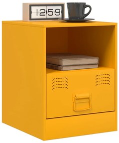 Mesa de cabeceira 34,5x39x44 cm aço amarelo mostarda