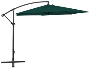 Guarda-sol de jardim cantilever 3 m verde